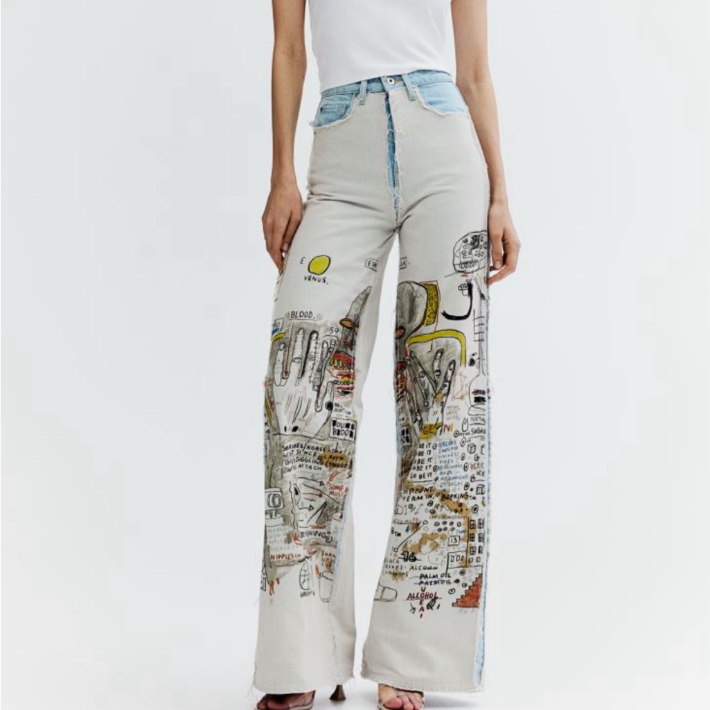 Hm Basquiat Straight Relax High Waisted Jeans